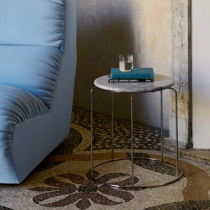 & Tradition - Wire VP11 Plateau de table, Ø 38 cm, marbre (Bianco Carrara)