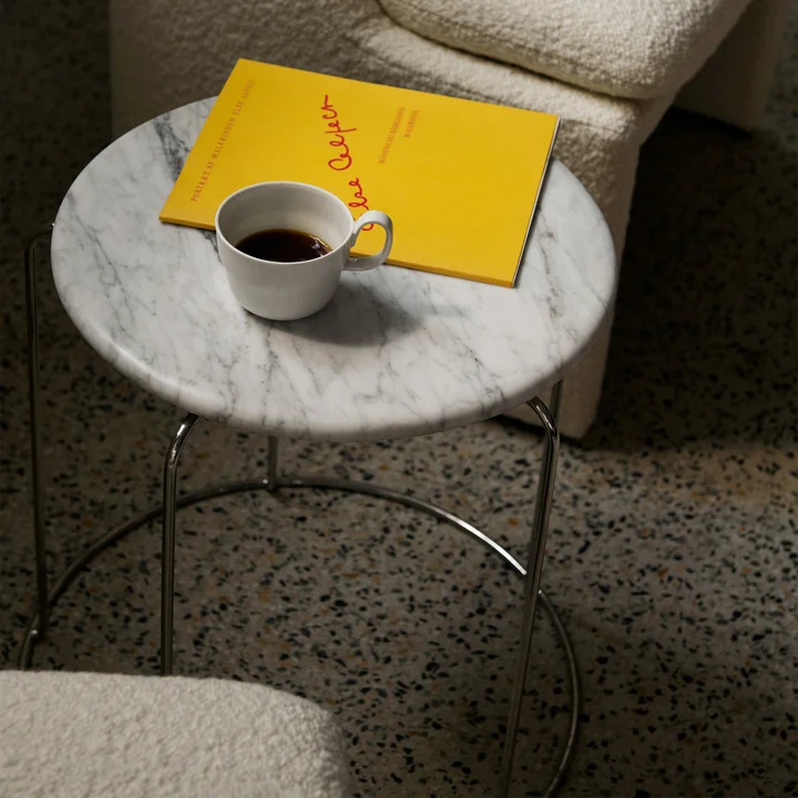 & Tradition - Wire VP11 Plateau de table, Ø 38 cm, marbre (Bianco Carrara)