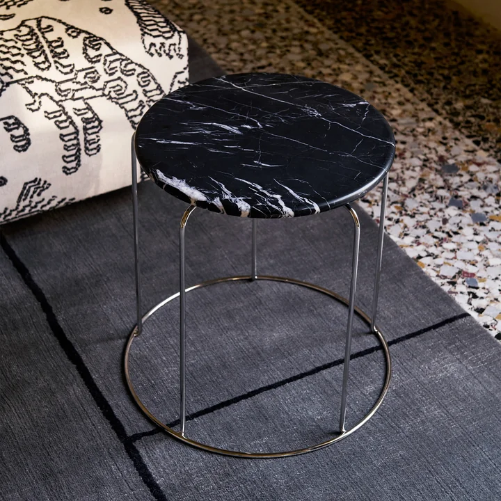 & Tradition - Wire VP11 Plateau de table, Ø 38 cm, Marbre (Nero Marquina)