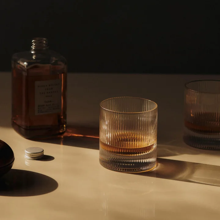 Ferm Living - Verre Ripple, transparent (set de 2)