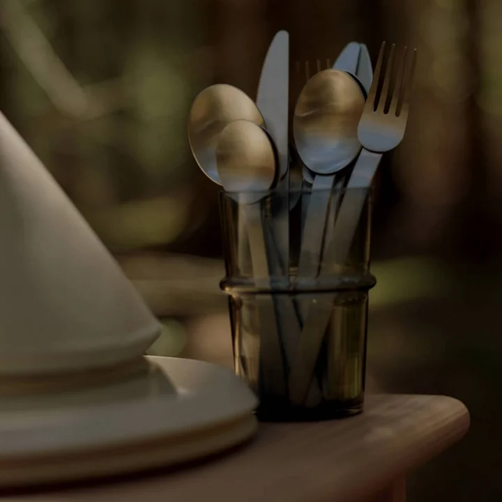 Ferm Living - Stelo set de couverts, acier inoxydable brossé (4 pièces)