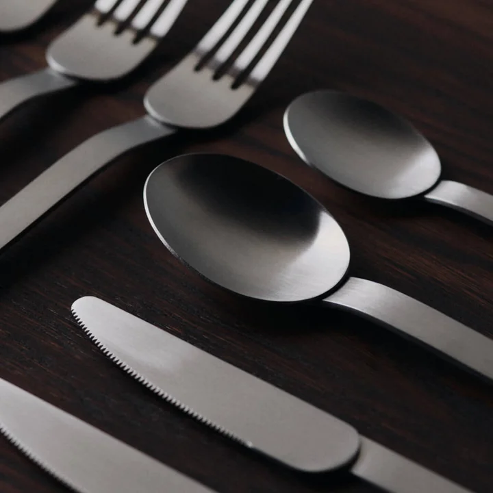 Ferm Living - Stelo set de couverts, acier inoxydable brossé (4 pièces)