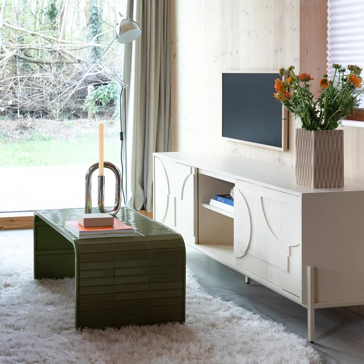 Zuiver - Tiles Table basse, vert et faces Sideboard, beige