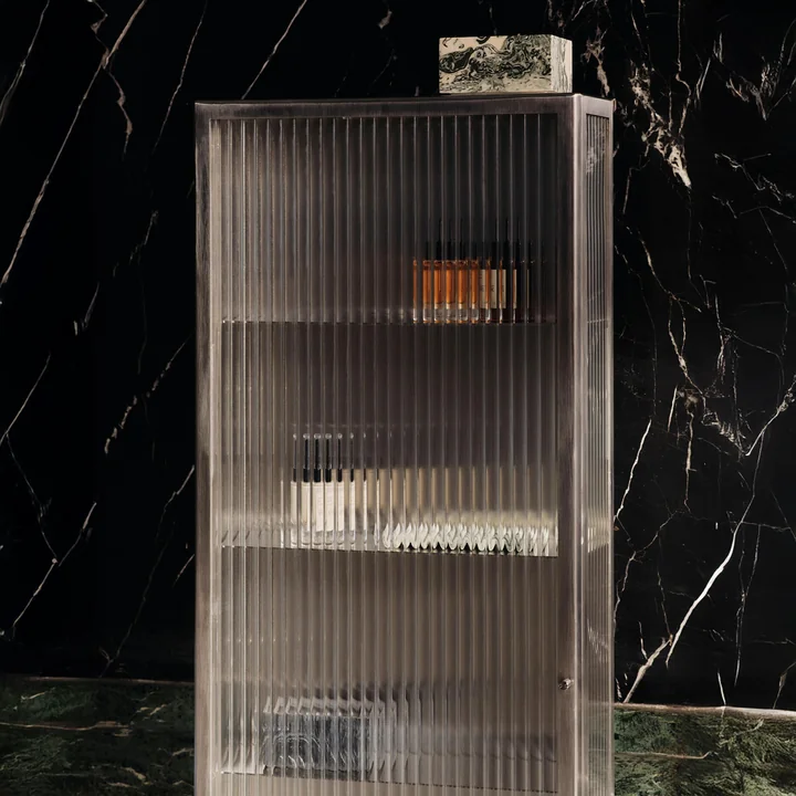 Ferm Living - Haze Armoire murale, 35 x 100 cm, verre / acier inoxydable