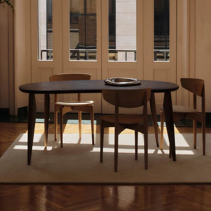 Ferm Living - Feve Table de salle à manger, 160 x 86 cm, noyer