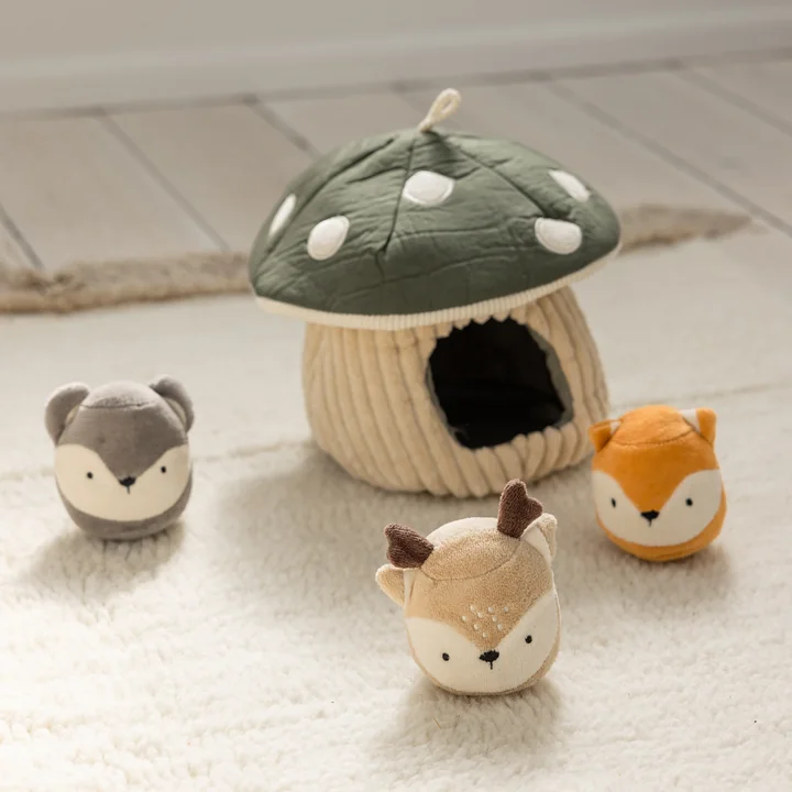 Sebra - Jouet d'activité Cache-cache, champignon, multicolore