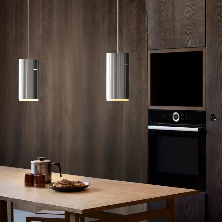 Moebe - Tube Lampe suspendue, large / aluminium brossé