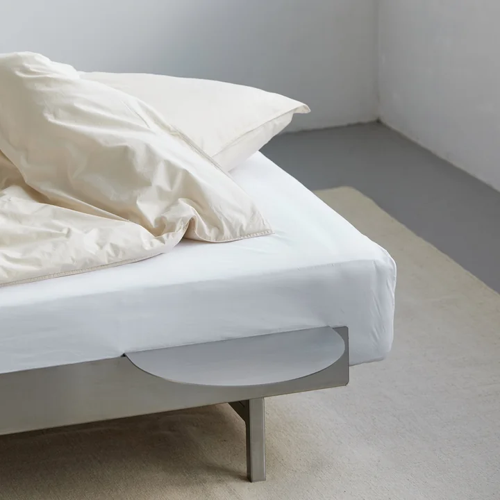 Moebe - Table de nuit pour lit, acier inoxydable