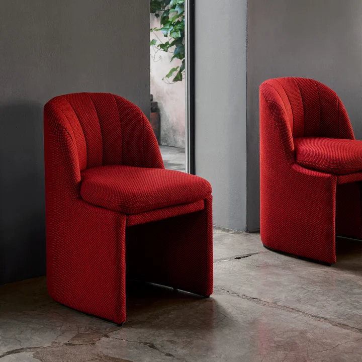 & Tradition - Loafer SC106 Dining Chair, rouge (Tissu Kvadrat Sisu 0655)