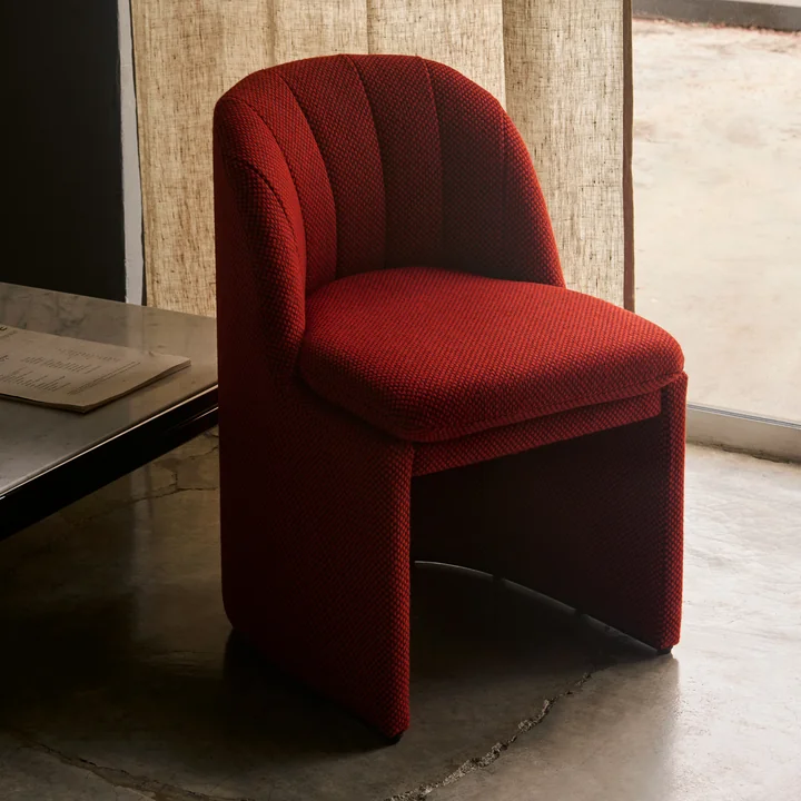 & Tradition - Loafer SC106 Dining Chair, rouge (Tissu Kvadrat Sisu 0655)