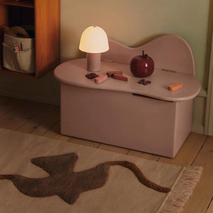 Ferm Living - Slope Banc de rangement pour enfants, rose