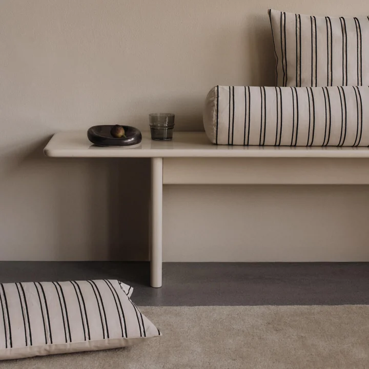 Ferm Living - Twill groupe de coussins, blanc cassé / noir