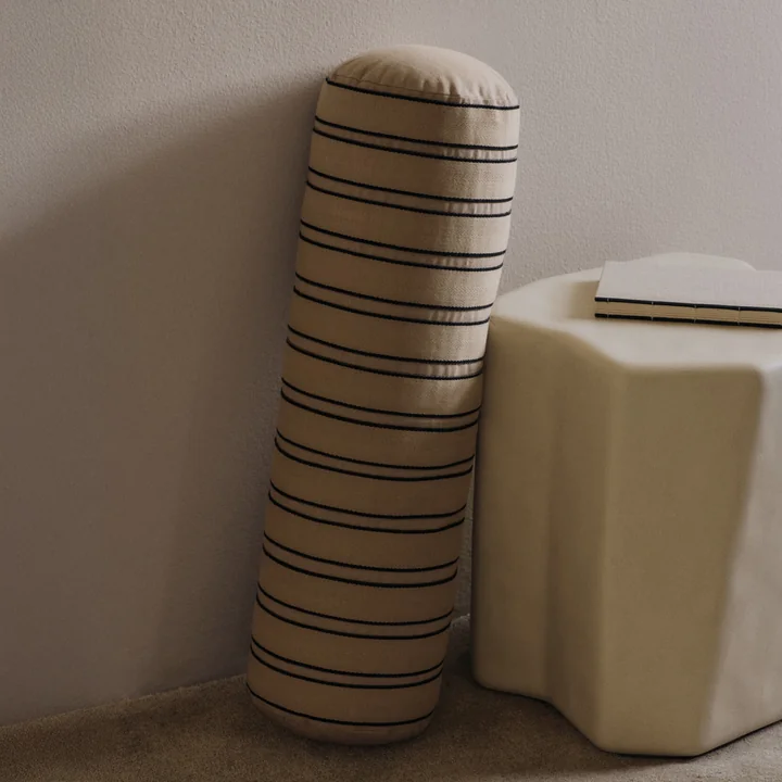 Ferm Living - traversin en sergé, 60 cm, cachemire / noir