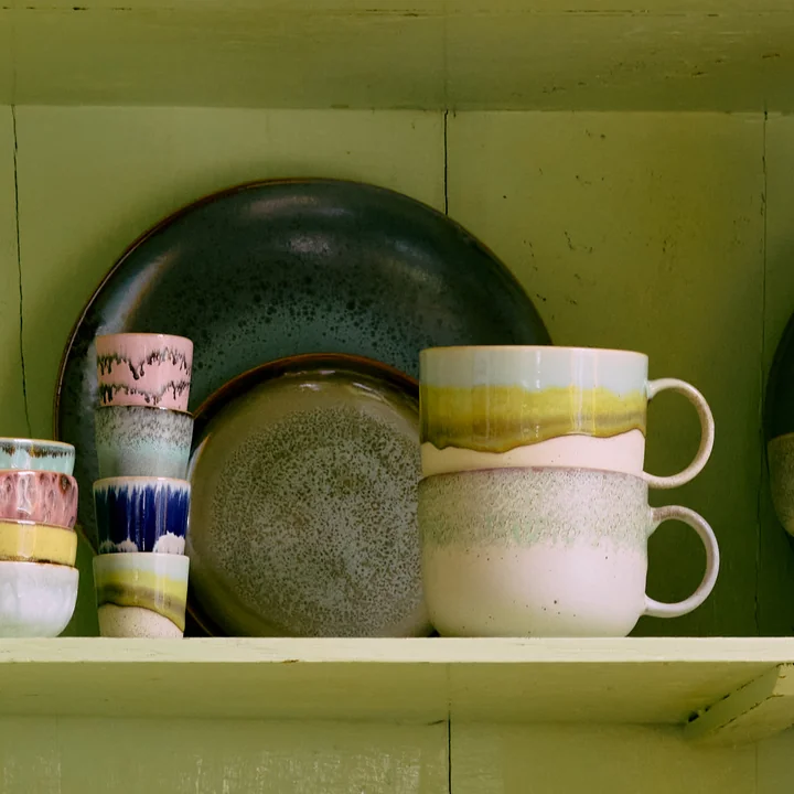 HKliving - 70's Tasse à thé, 425 ml, neo (lot de 2)