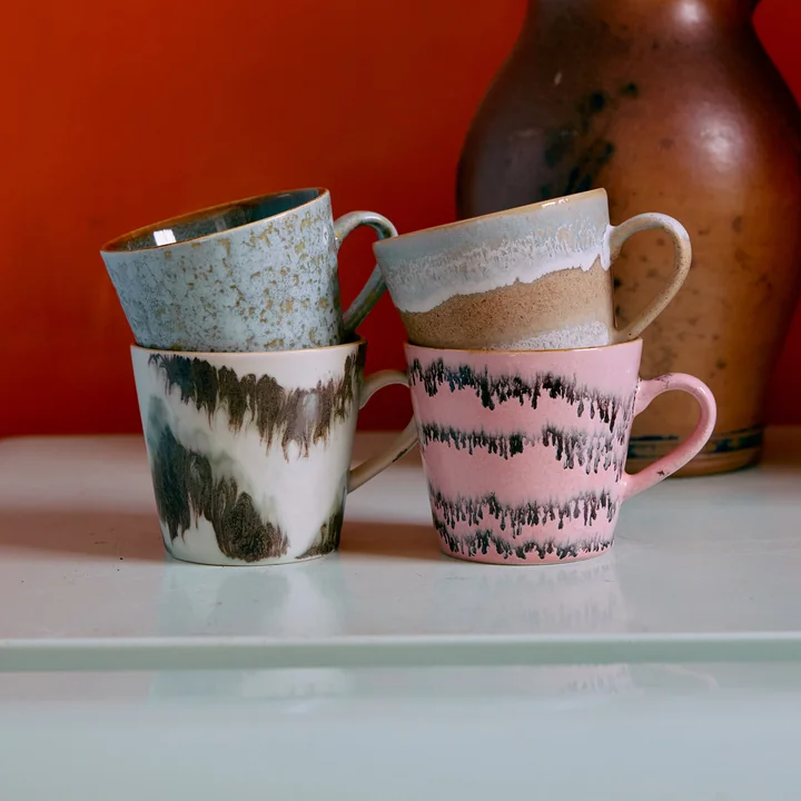 HKliving - 70's Tasses à cappuccino, 300 ml