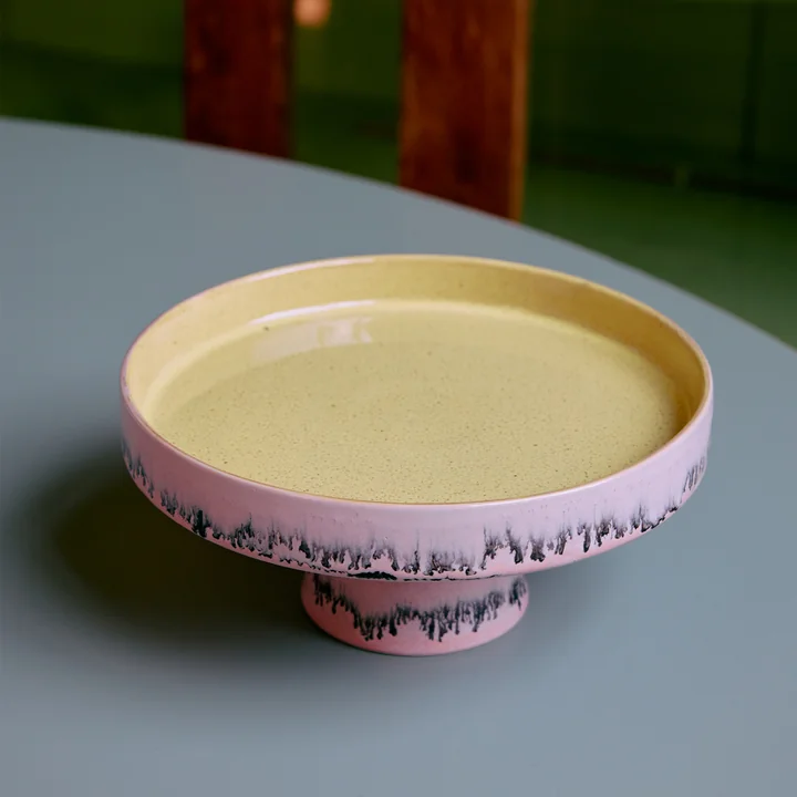 HKliving - 70's Coupe avec pied, Ø 21 cm, bubble