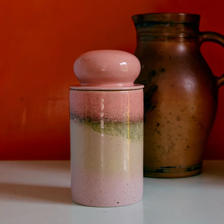 HKliving - 70's Boîte de rangement, 1 l, glaze