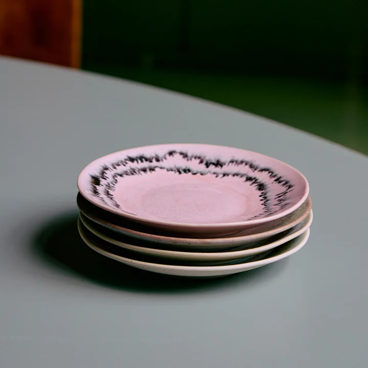 HKliving-70s-Snack-und-Saucenteller-11-cm-doodle-4er-Set-Situation