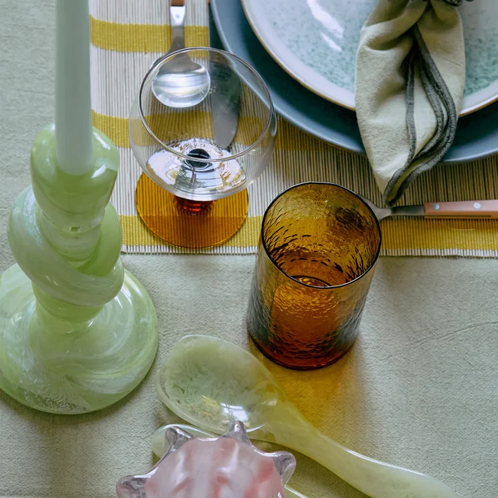 HKliving - Tube Verre à boire, H 12 cm / 400 ml, amber