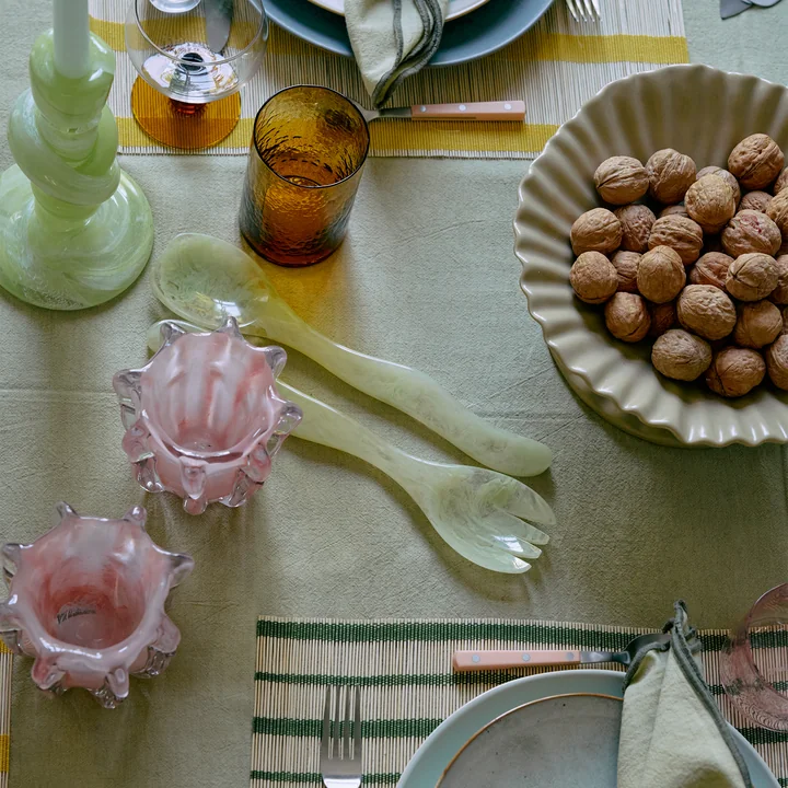 HKliving - Set de couverts à salade, mist green (2 pcs.)