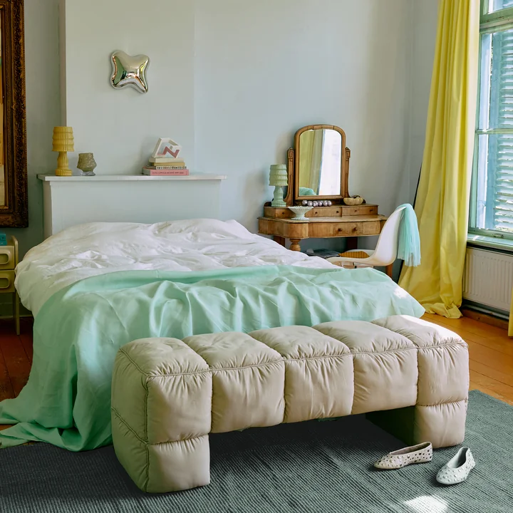 HKliving - Puffy Lobby Banc, 140 cm, galet