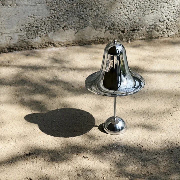 Verpan - Pantop Portable Lampe LED à accu Ø 30 x 18 cm, chromée