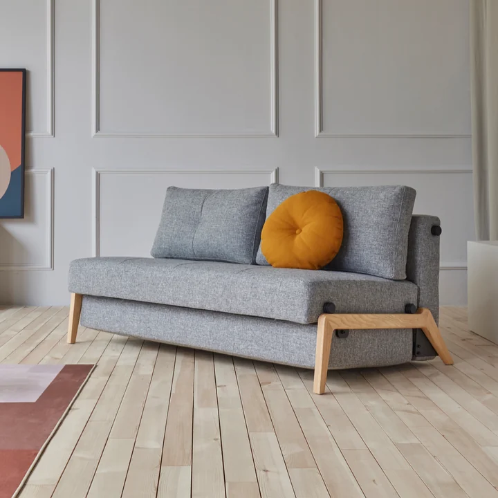 Innovation Living - Cubed 160 Canapé-lit, 168 x 98 cm, chêne / gris clair (565 Twist Granite )