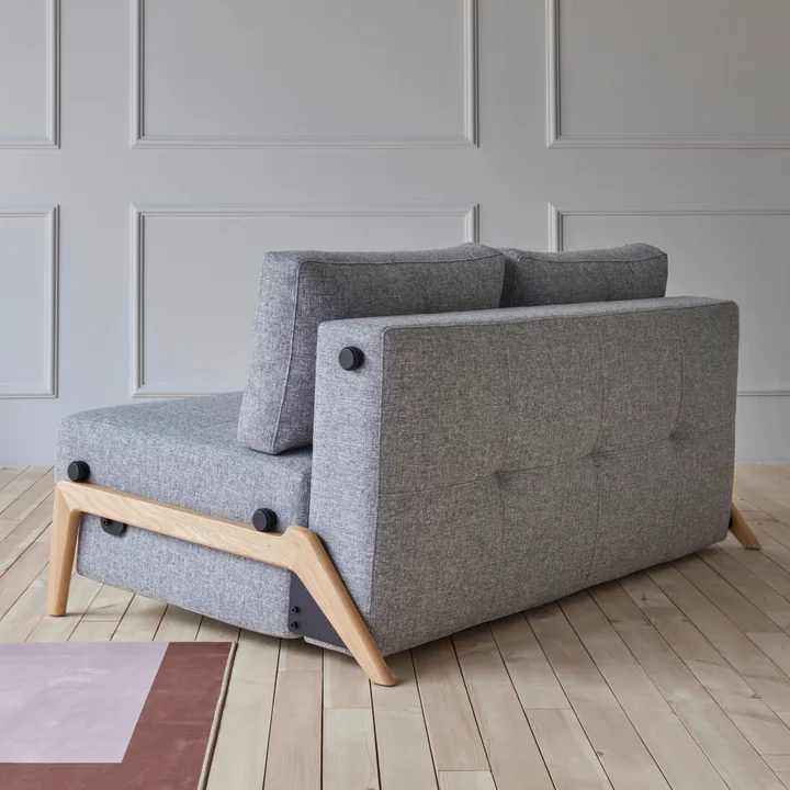 Innovation Living - Cubed 160 Canapé-lit, 168 x 98 cm, chêne / gris clair (565 Twist Granite )