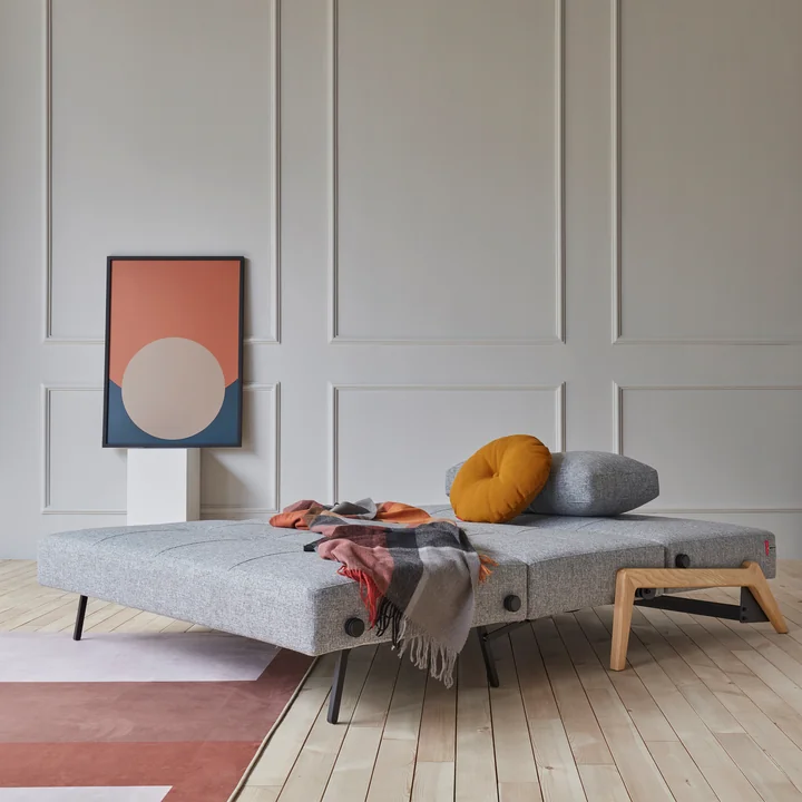 Innovation Living - Cubed 160 Canapé-lit, 168 x 98 cm, chêne / gris clair (565 Twist Granite )