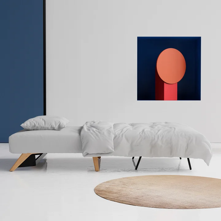 Innovation Living - Cubed 90 Fauteuil, chêne / gris clair (565 Twist Granite )