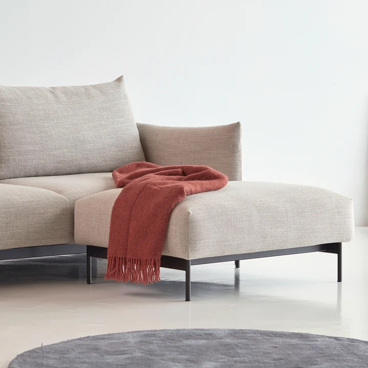 Innovation Living - Malloy Ottomane, noir / naturel (579 Kenya Gravel )