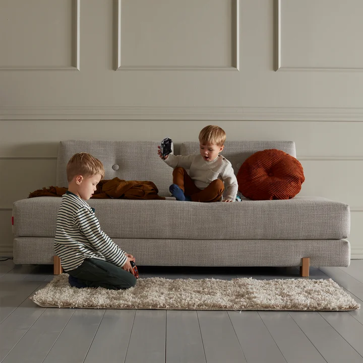 Innovation Living - Sigmund Drip Canapé-lit, 200 x 84 cm, chêne / naturel (579 Kenya Gravel )