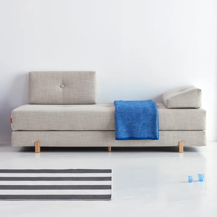 Innovation Living - Sigmund Drip Canapé-lit, 200 x 84 cm, chêne / naturel (579 Kenya Gravel )