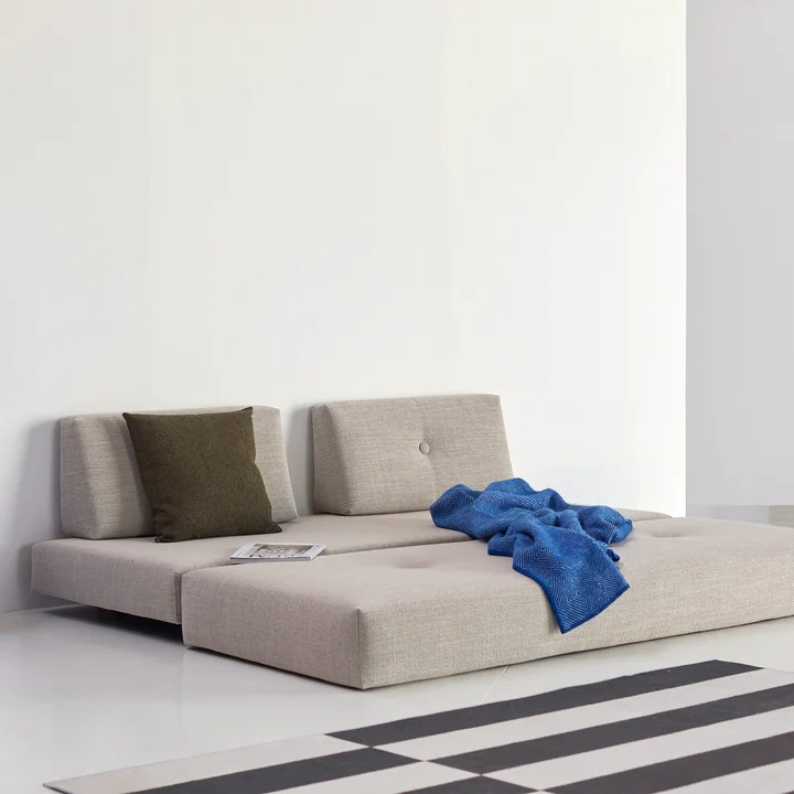 Innovation Living - Sigmund Drip Canapé-lit, 200 x 84 cm, chêne / naturel (579 Kenya Gravel )