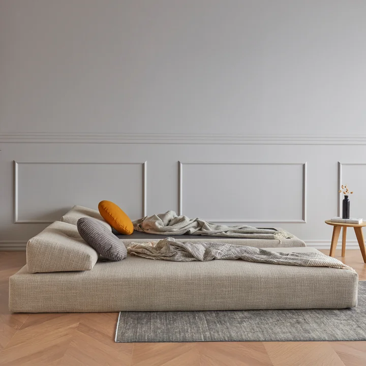 Innovation Living - Sigmund Drip Canapé-lit, 200 x 84 cm, chêne / naturel (579 Kenya Gravel )