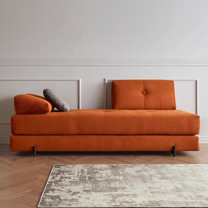 Innovation Living - Sigmund Indu Canapé-lit, 200 x 84 cm, burnt orange (595 Corduroy)
