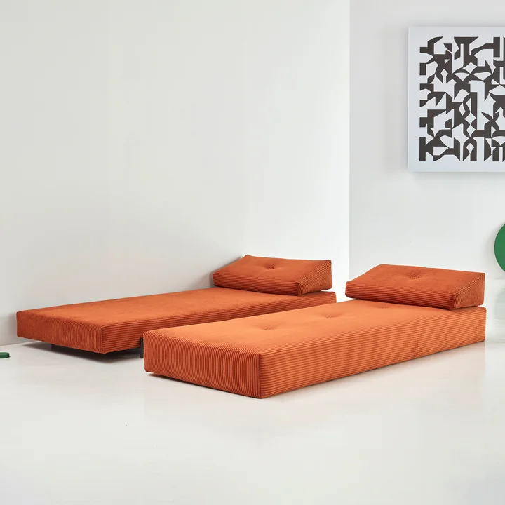 Innovation Living - Sigmund Indu Canapé-lit, 200 x 84 cm, burnt orange (595 Corduroy)