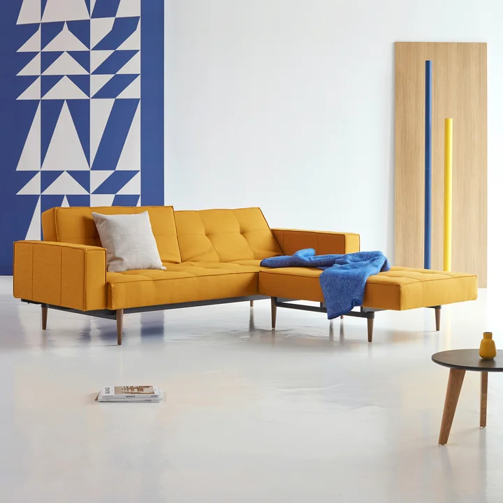 Innovation Living - Splitback Styletto Canapé-lit avec accoudoirs, burned curry (507 Elegance )