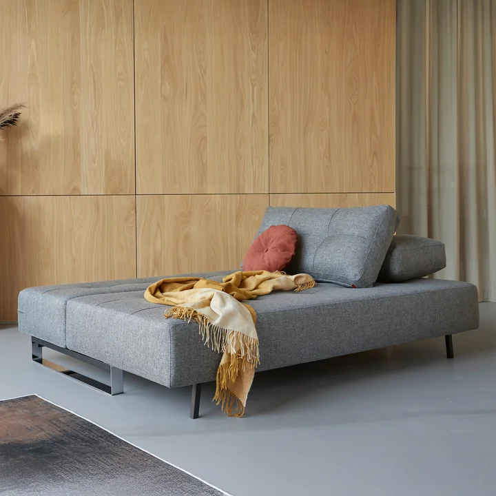 Innovation Living - Supremax D.E.L. Canapé-lit, 200 x 115 cm, chrome / gris (563 Twist )