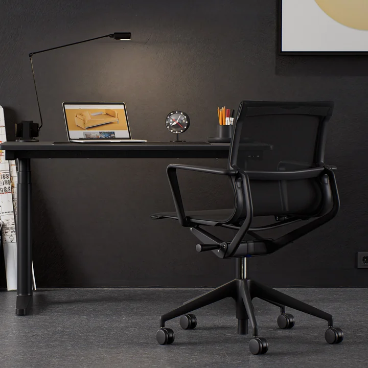 Vitra - Physix Chaise de bureau pivotante, black pearl / deep black