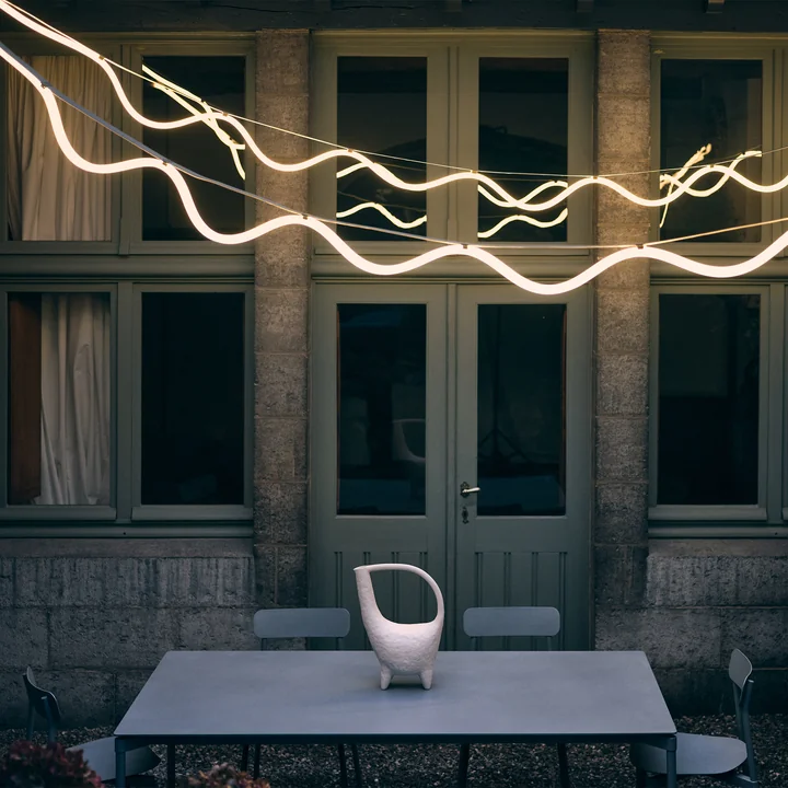 Petite Friture - Spline LED Lampe suspendue, 450 cm, beige / bleu