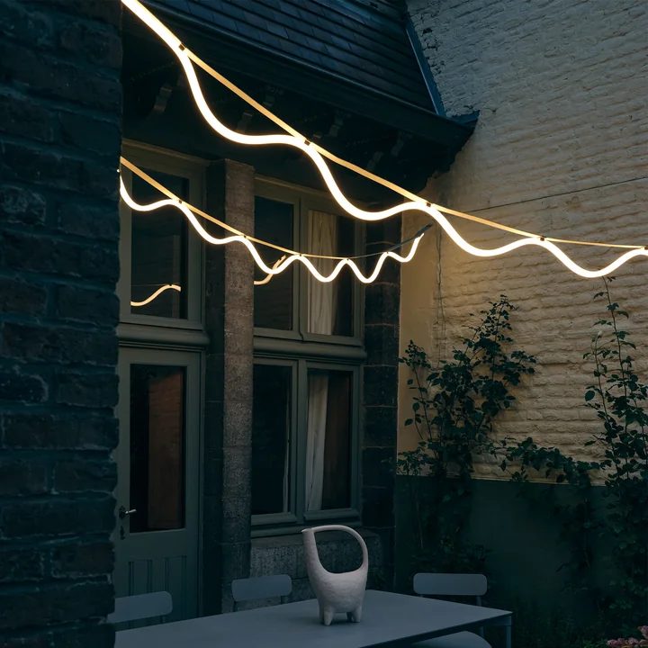 Petite Friture - Spline LED Lampe suspendue, 450 cm, beige / bleu