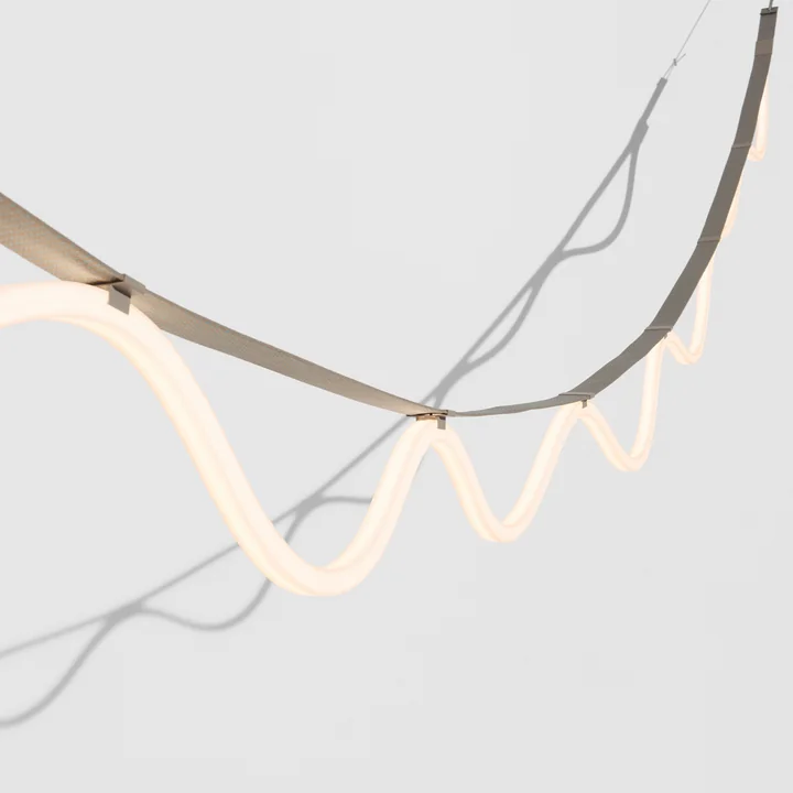 Petite Friture - Spline LED Lampe suspendue, 450 cm, beige / bleu