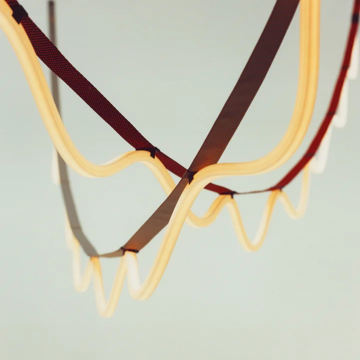 Petite Friture - Spline LED suspension, 450 cm, brun / orange