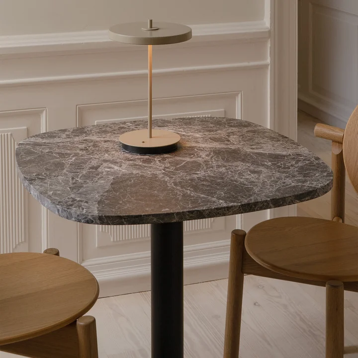 Umage - Table Gather, 68 x 68 cm, noir / marron (marbre Emperador)