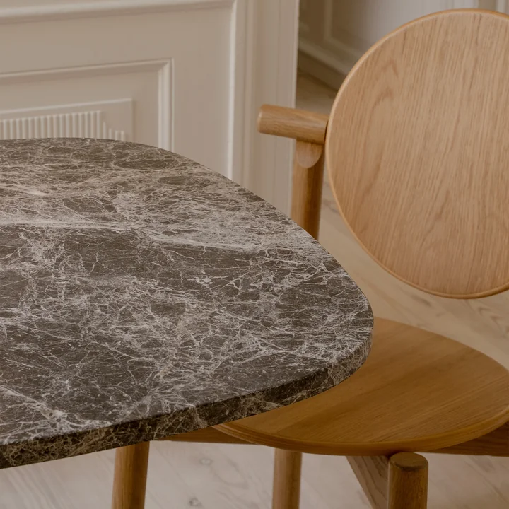 Umage - Table Gather, 68 x 68 cm, noir / marron (marbre Emperador)