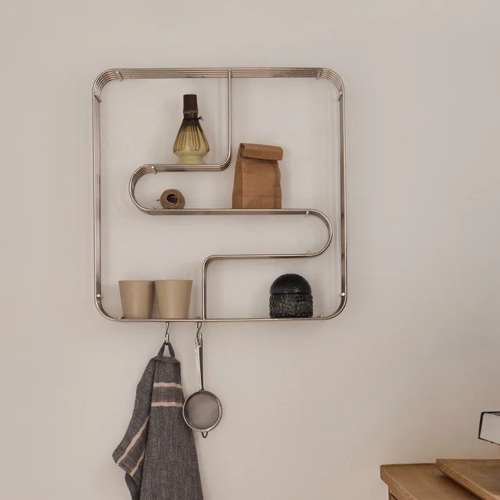 AYTM - Curva Étagère murale carrée, argentée