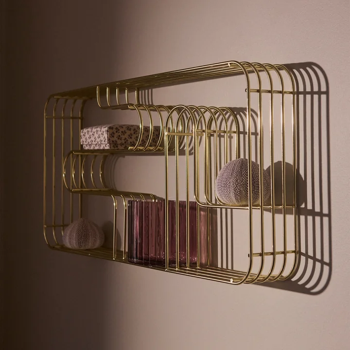 AYTM - Curva Étagère murale rectangulaire, or