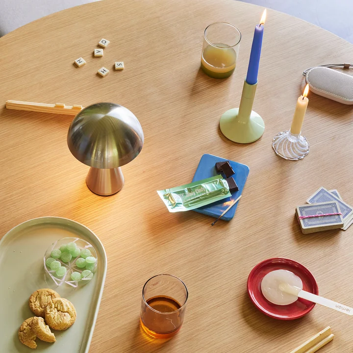 Mush - Lampe de table à accu, Mini, argent de Hübsch Interior