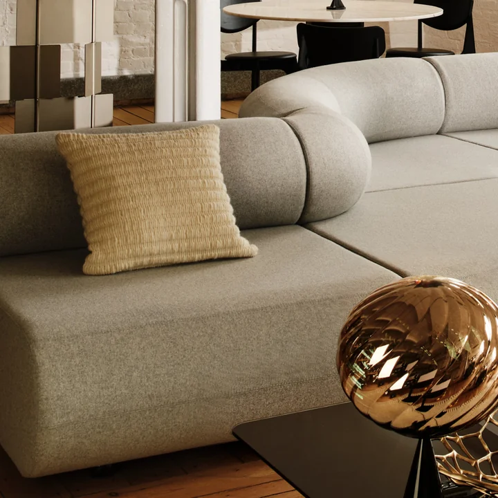 Tom Dixon - Ridge coussin, 45 x 45 cm, naturel